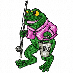Frogs Embroidery Design 4